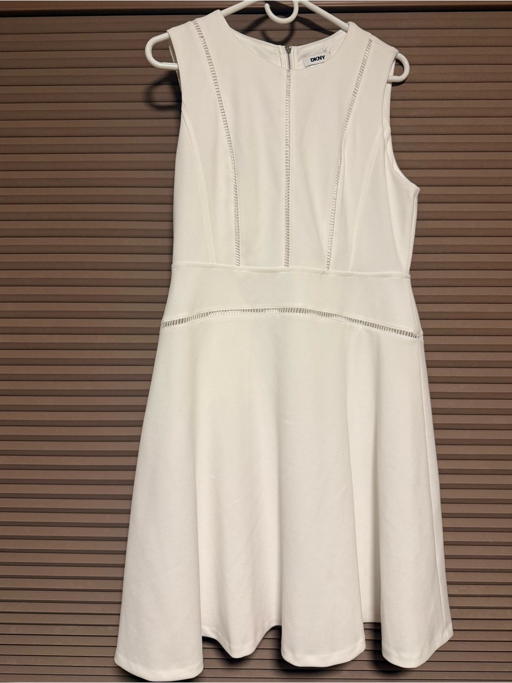 DKNY Ivory Sleeveless Fit-and-Flare Dress